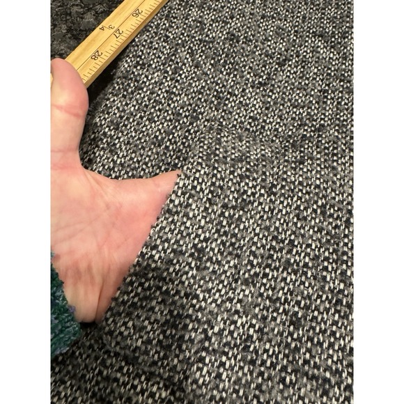 J Crew Tweed Coat Women Size 0 Black White Long Wool Blend Walker Pea - Picture 11 of 13